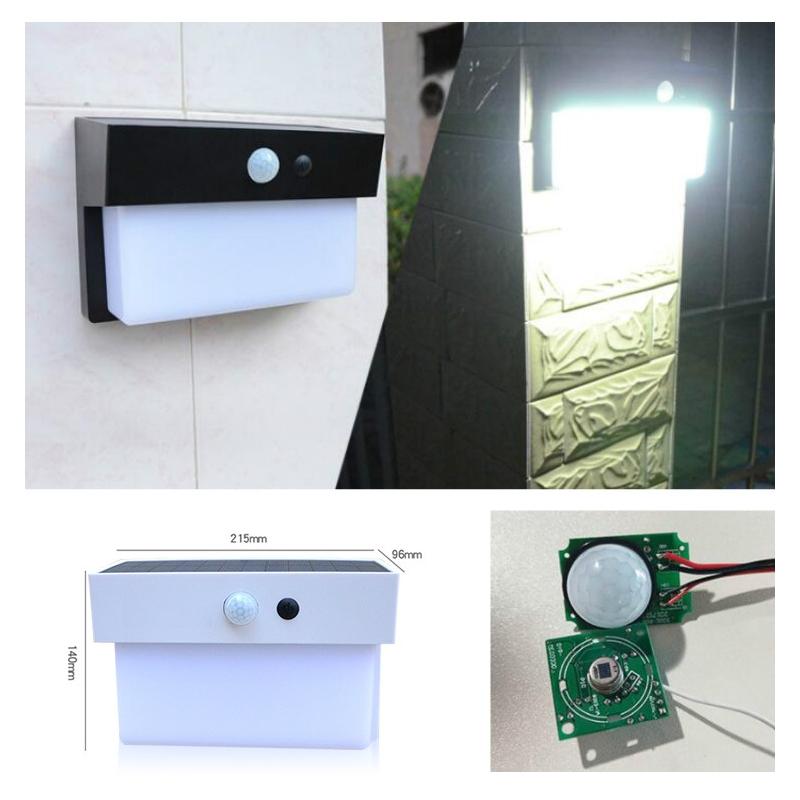 25W 50 LEDs Solar Landscape Light Outdoor Courtyard Light Control Radar Sensing Wall LampWhite 5