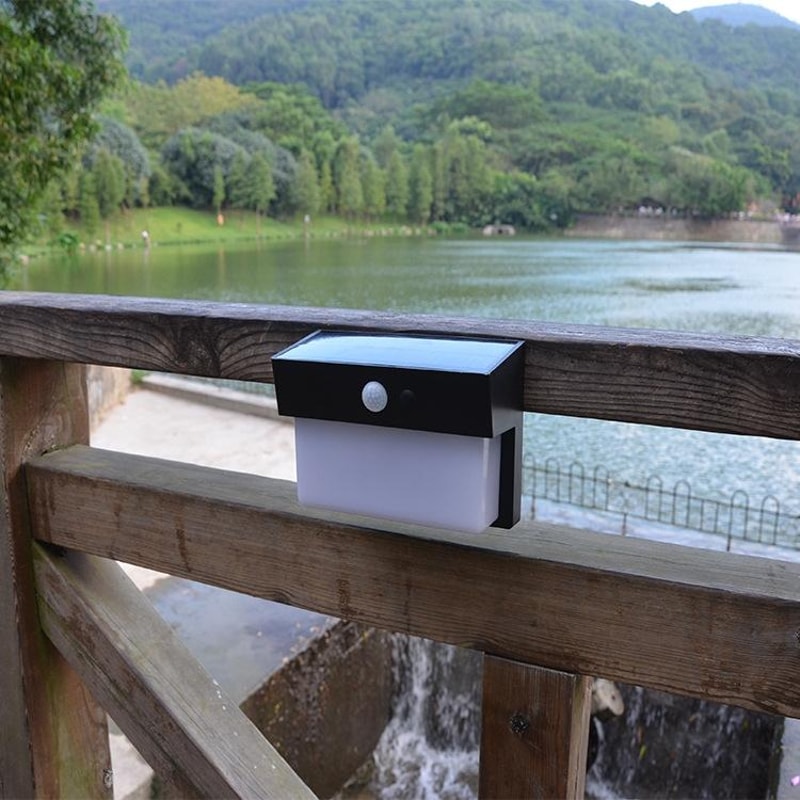 25W 50 LEDs Solar Landscape Light Outdoor Courtyard Light Control Radar Sensing Wall LampWhite 6