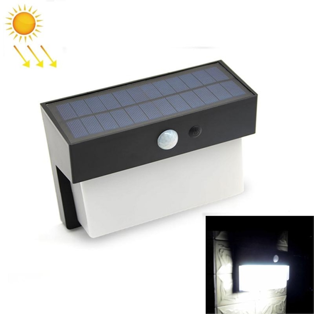 25W 50 LEDs Solar Landscape Light Outdoor Courtyard Light Control Radar Sensing Wall LampWhite 2