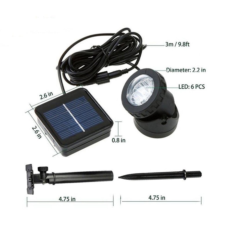 SolarGlow IP65 Pool Garden Spotlight With Waterproof LED Landscape Lighting 2