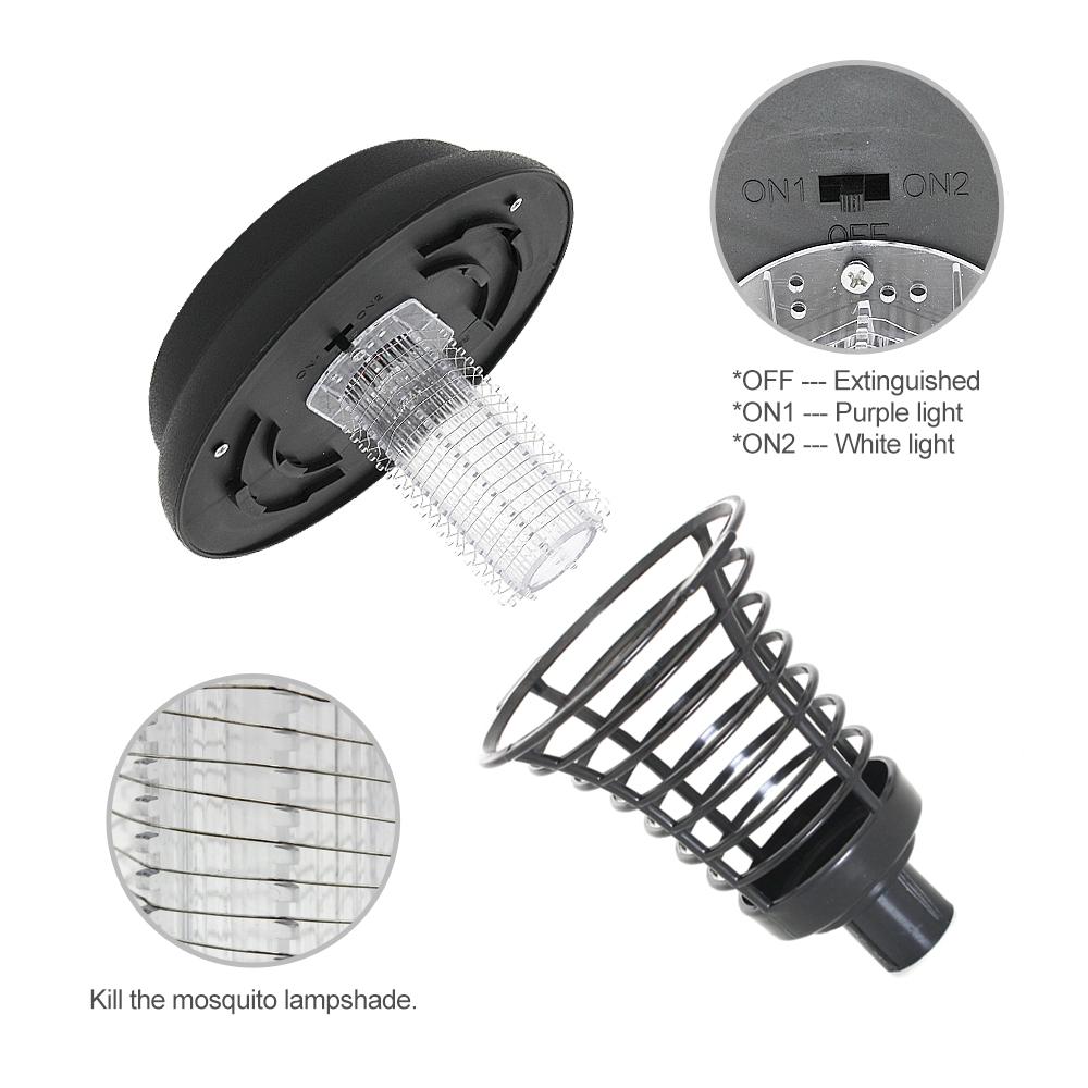 Solar UV Mosquito Zapper Garden Light With LED Insect Killer For Outdoor Patio Lawn 3