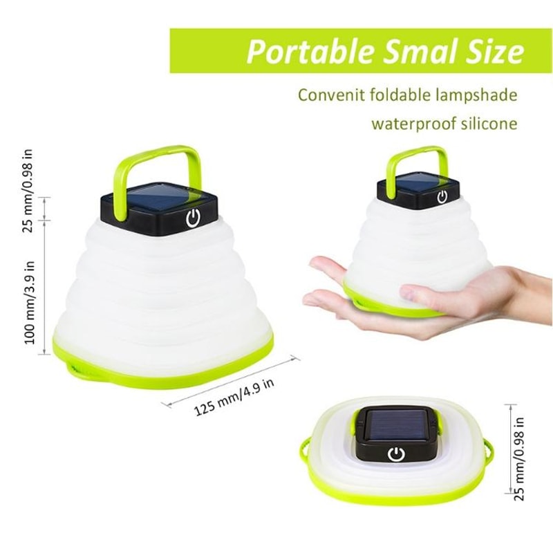 Foldable Solar Camping Lantern Portable LED Tent Light With USB Rechargeable Design 3
