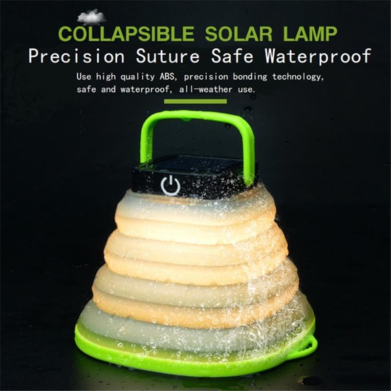 Foldable Solar Camping Lantern Portable LED Tent Light With USB Rechargeable Design 5