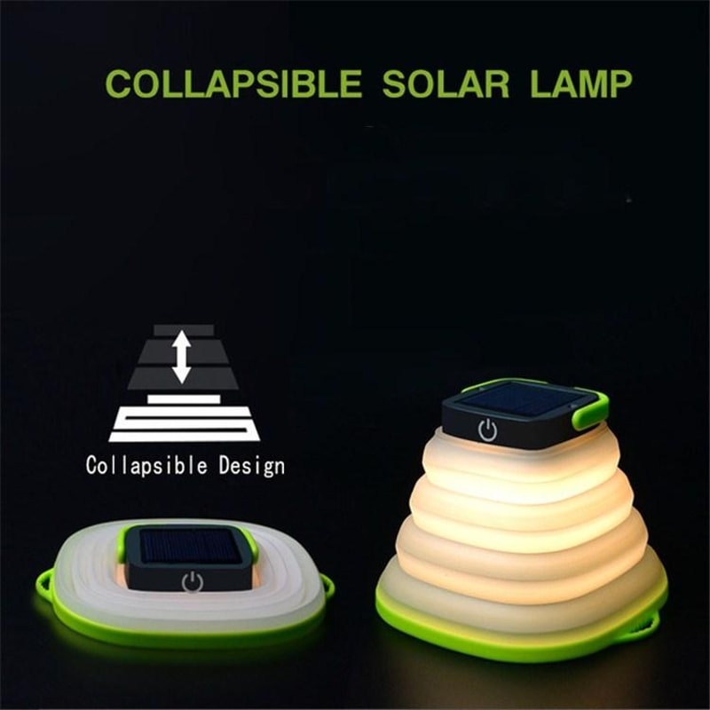 Foldable Solar Camping Lantern Portable LED Tent Light With USB Rechargeable Design 6