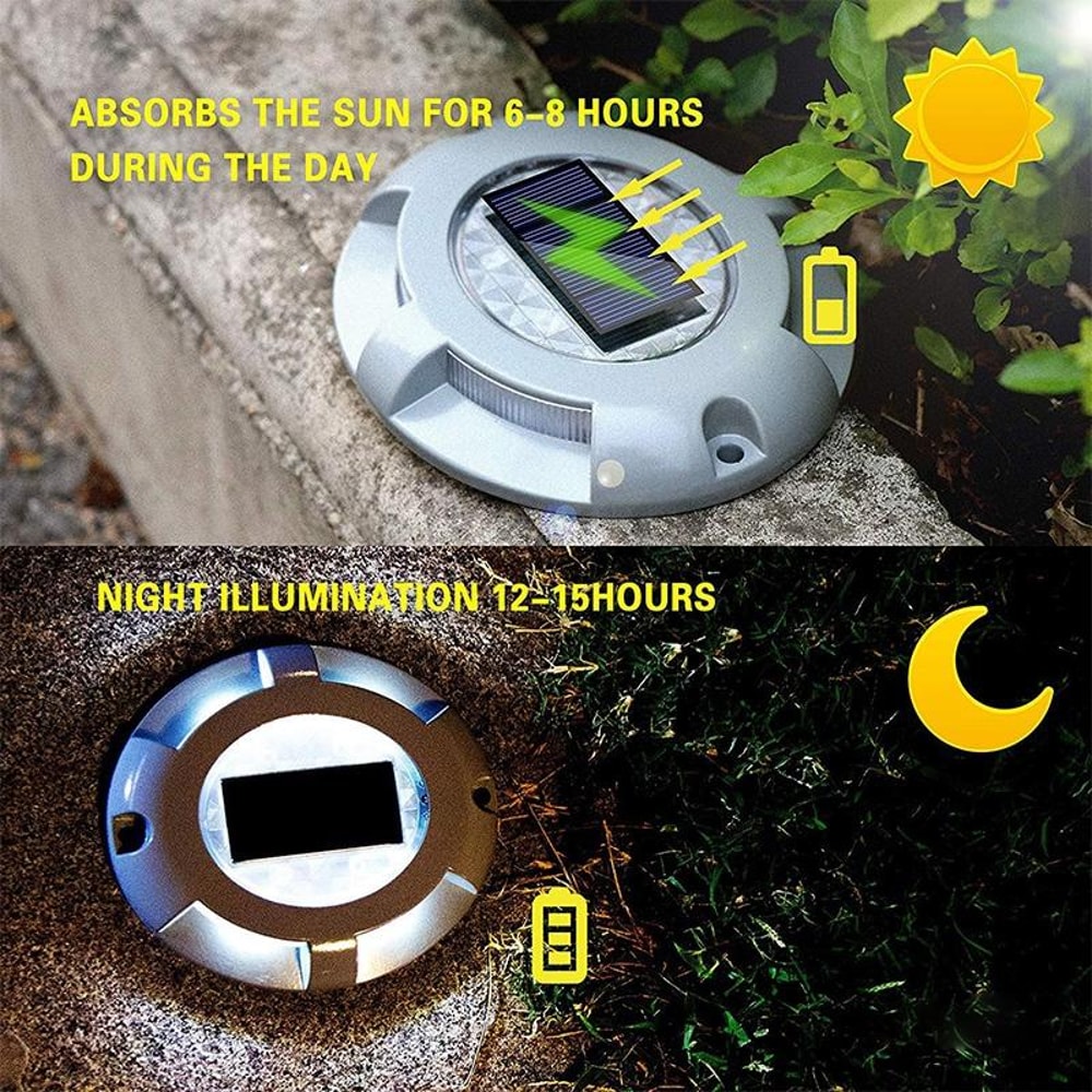 SolarGlow IP68 Solar Ground Lights For Garden Paths And Driveways 5