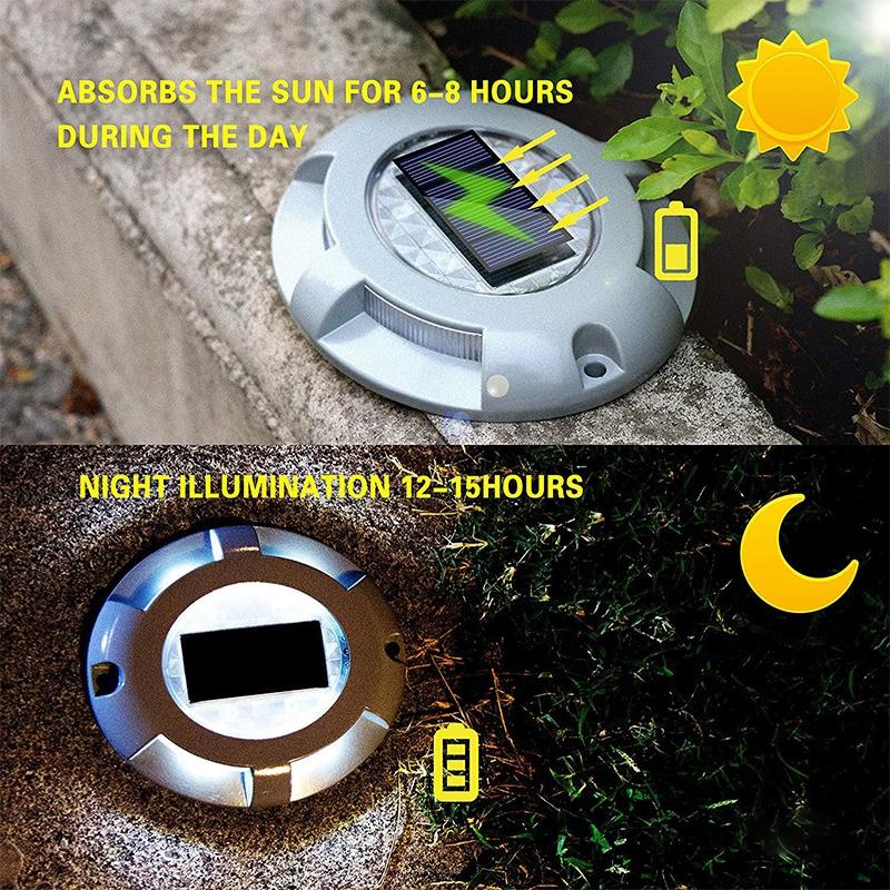 SolarGlow IP68 Solar Ground Lights For Garden Paths And Driveways 5