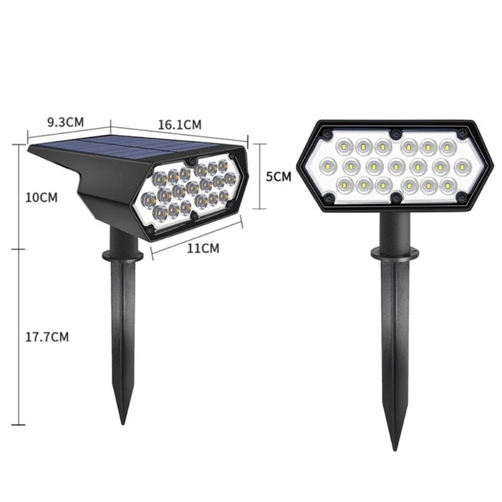 19 LED Solar Garden Spotlight IP65 Waterproof Outdoor Landscape Wall Light