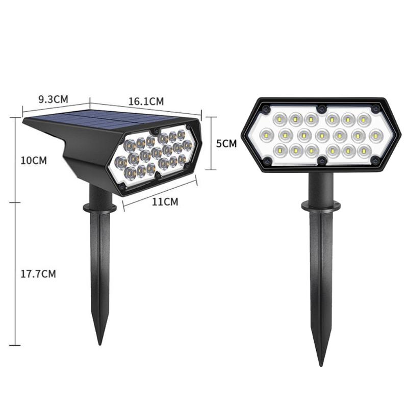 19 LED Solar Garden Spotlight IP65 Waterproof Outdoor Landscape Wall Light