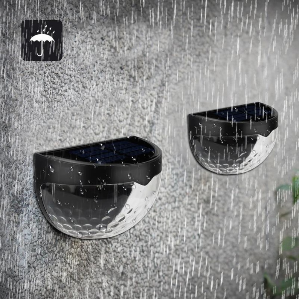 Solar Wall Lights Outdoor 2 Pack Waterproof LED Solar Fence Lights For Garden Patio 1