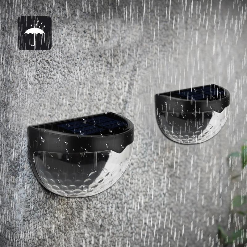 Solar Wall Lights Outdoor 2 Pack Waterproof LED Solar Fence Lights For Garden Patio 1