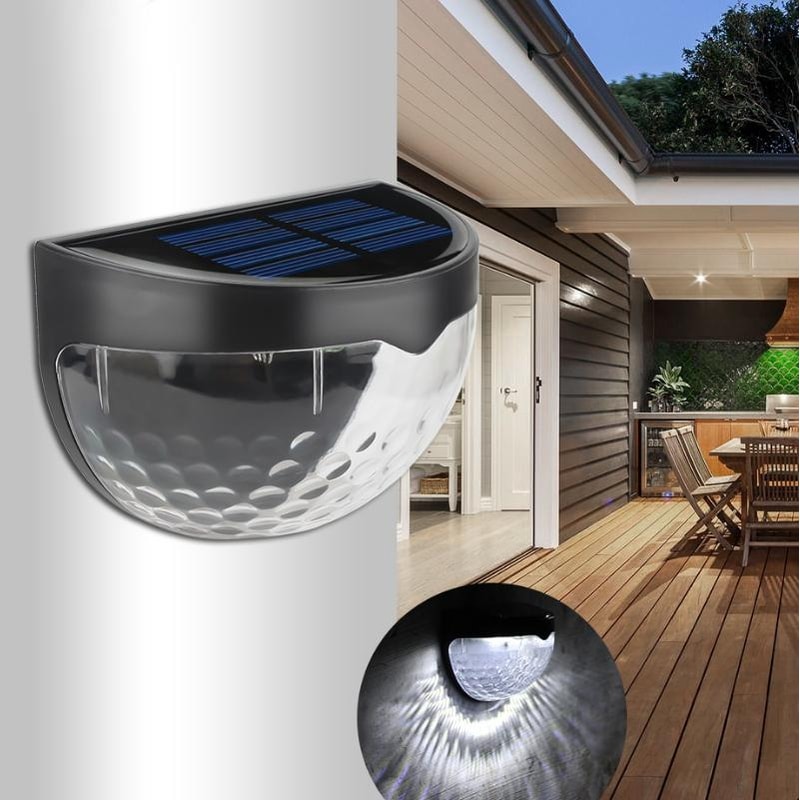 Solar Wall Lights Outdoor 2 Pack Waterproof LED Solar Fence Lights For Garden Patio 5