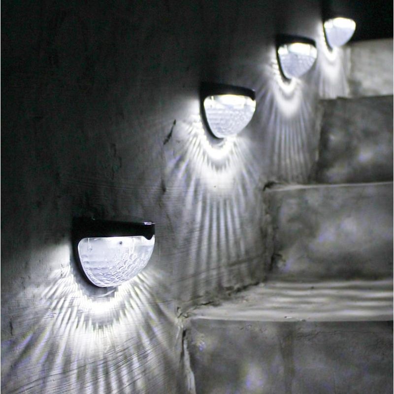 Solar Wall Lights Outdoor 2 Pack Waterproof LED Solar Fence Lights For Garden Patio 6