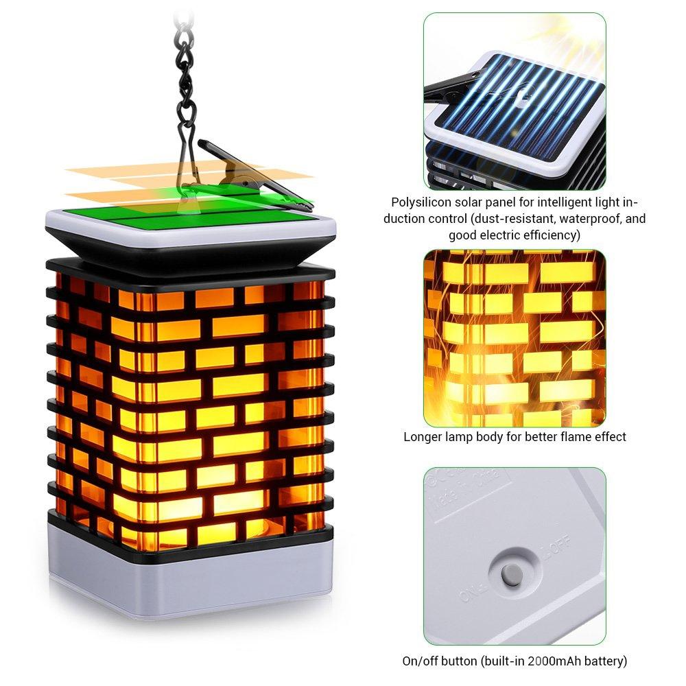 Solar Flame Garden Lantern Waterproof LED Landscape Light For Patio Pathway Decor 1