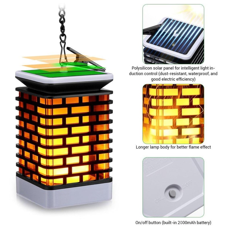 Solar Flame Garden Lantern Waterproof LED Landscape Light For Patio Pathway Decor 1