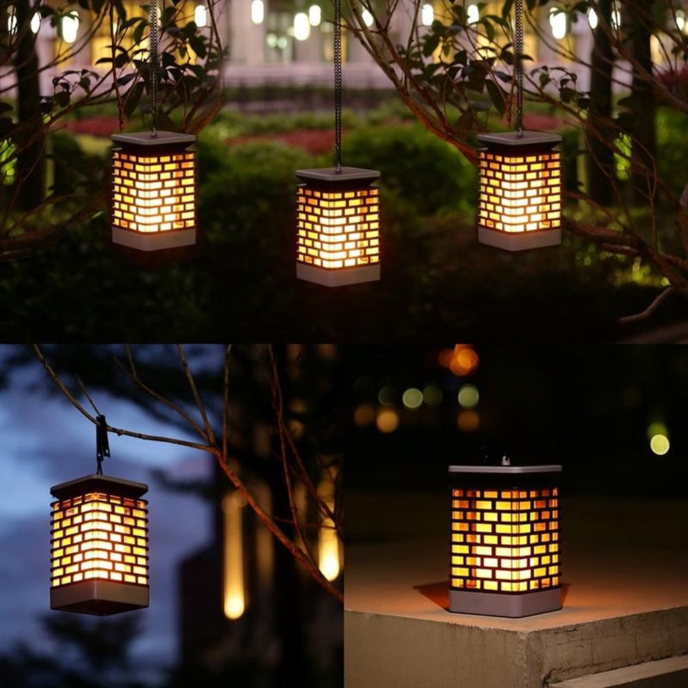 Solar Flame Garden Lantern Waterproof LED Landscape Light For Patio Pathway Decor 5