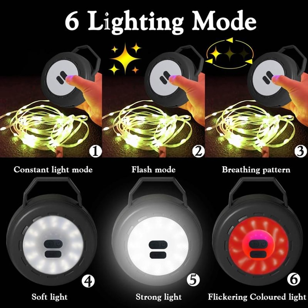 LumaTrail LED Camping String Lights Rechargeable Tent Lantern 13