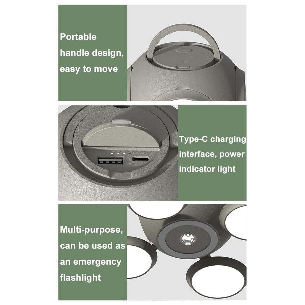 Portable Camping Lantern Flashlight With 10000mAh Power Bank And Foldable Ambient Light 2