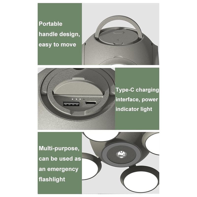 Portable Camping Lantern Flashlight With 10000mAh Power Bank And Foldable Ambient Light 2