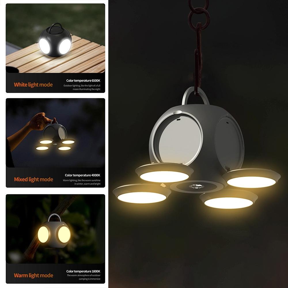Portable Camping Lantern Flashlight With 10000mAh Power Bank And Foldable Ambient Light 3