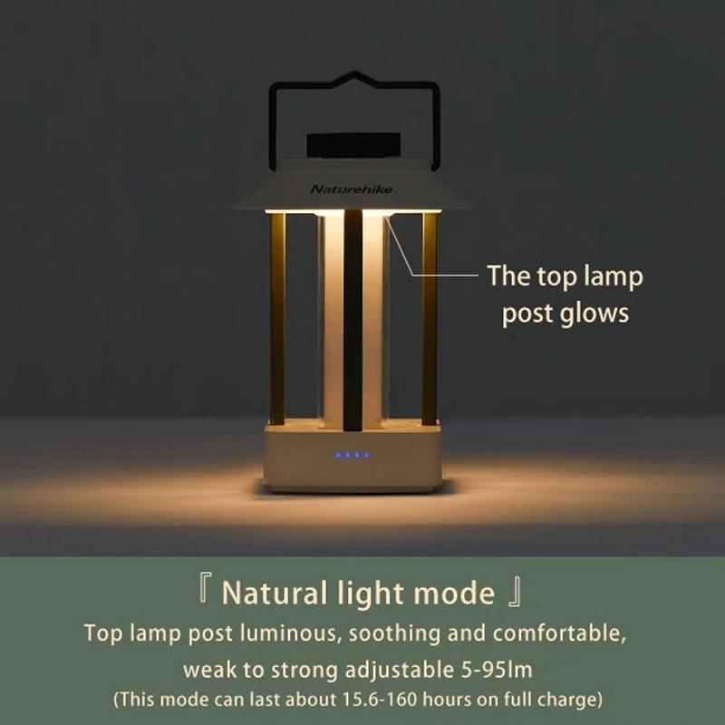 Rechargeable Camping Lantern Vintage Tent Light With Adjustable Ambient Glow 8