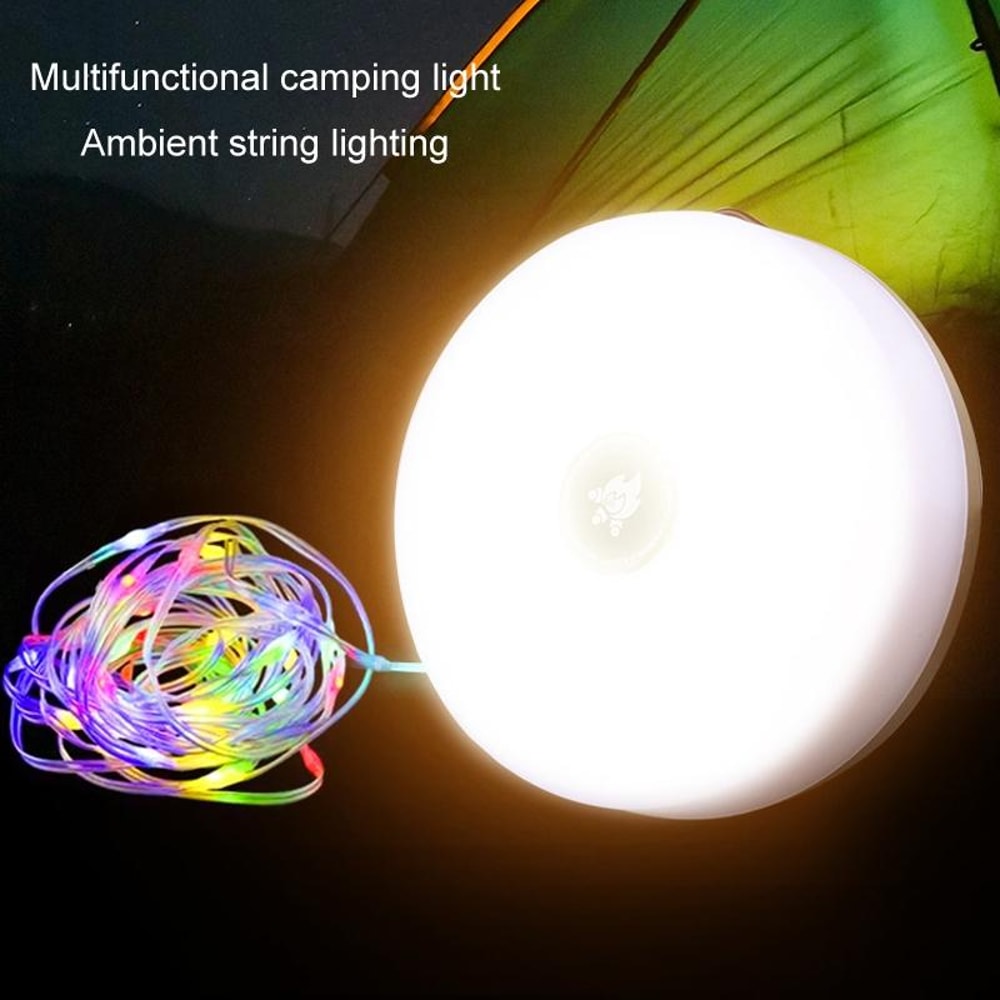Solar Rechargeable Camping Lantern With 10M RGB String Lights Type C Fast Charging 6