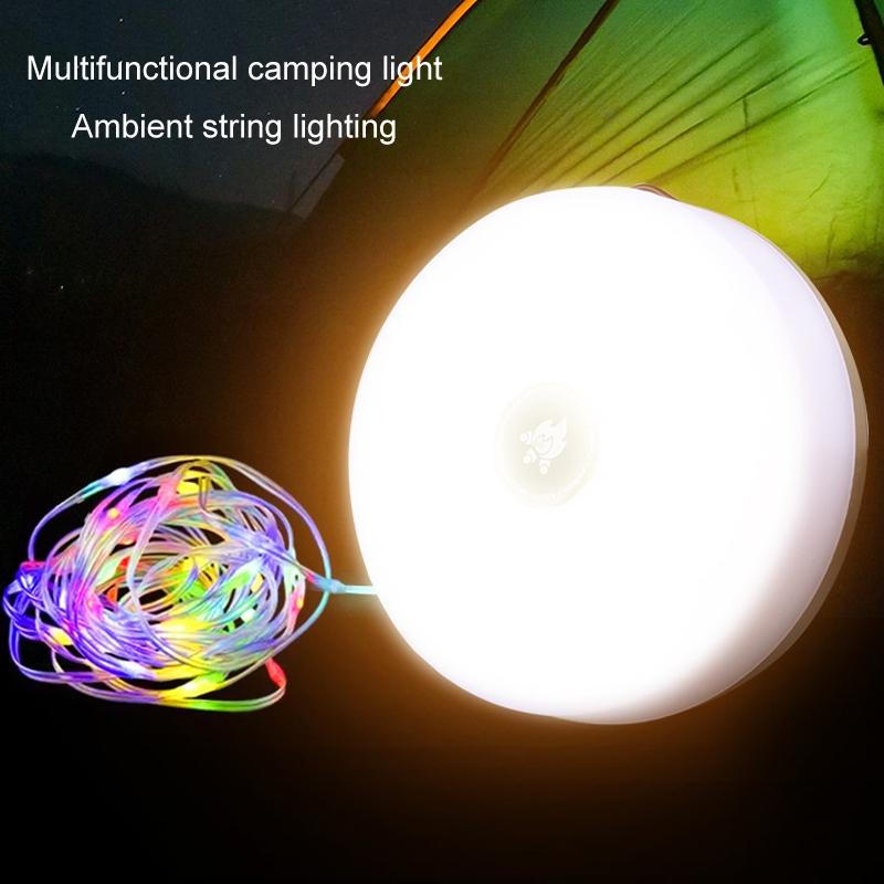 Solar Rechargeable Camping Lantern With 10M RGB String Lights Type C Fast Charging 6