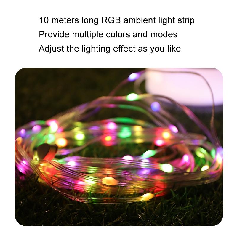 GlowTrail Rechargeable Camping String Lights With RGB Tent Lamp App Control 7
