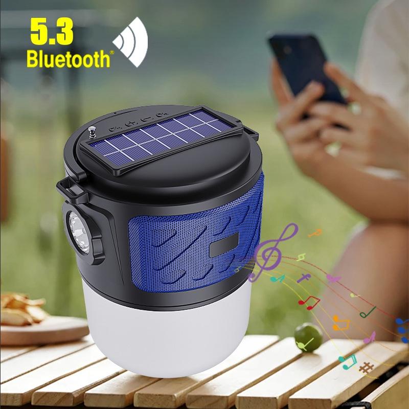 Solar Camping Bluetooth Speaker Lantern With FM Radio Flashlight 5