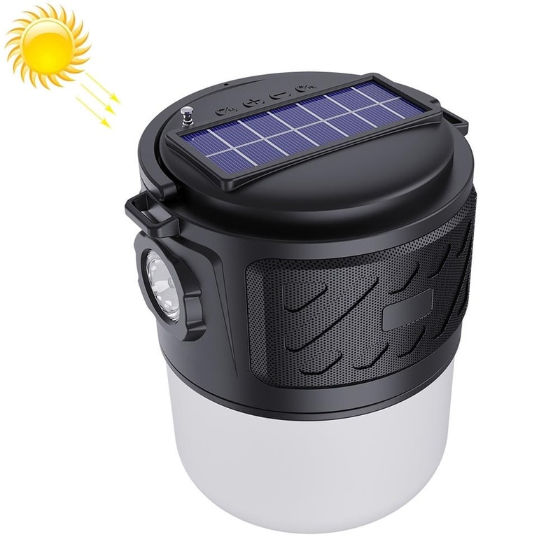 Solar Camping Bluetooth Speaker Lantern With FM Radio Flashlight 2