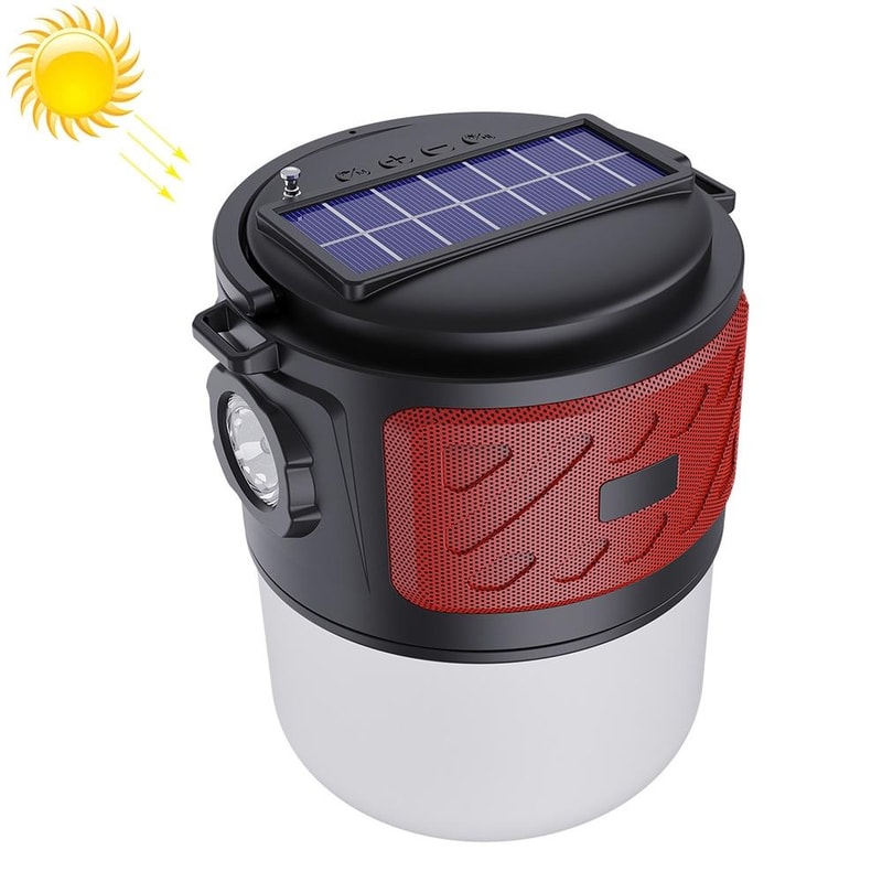 Solar Camping Bluetooth Speaker Lantern With FM Radio Flashlight 4