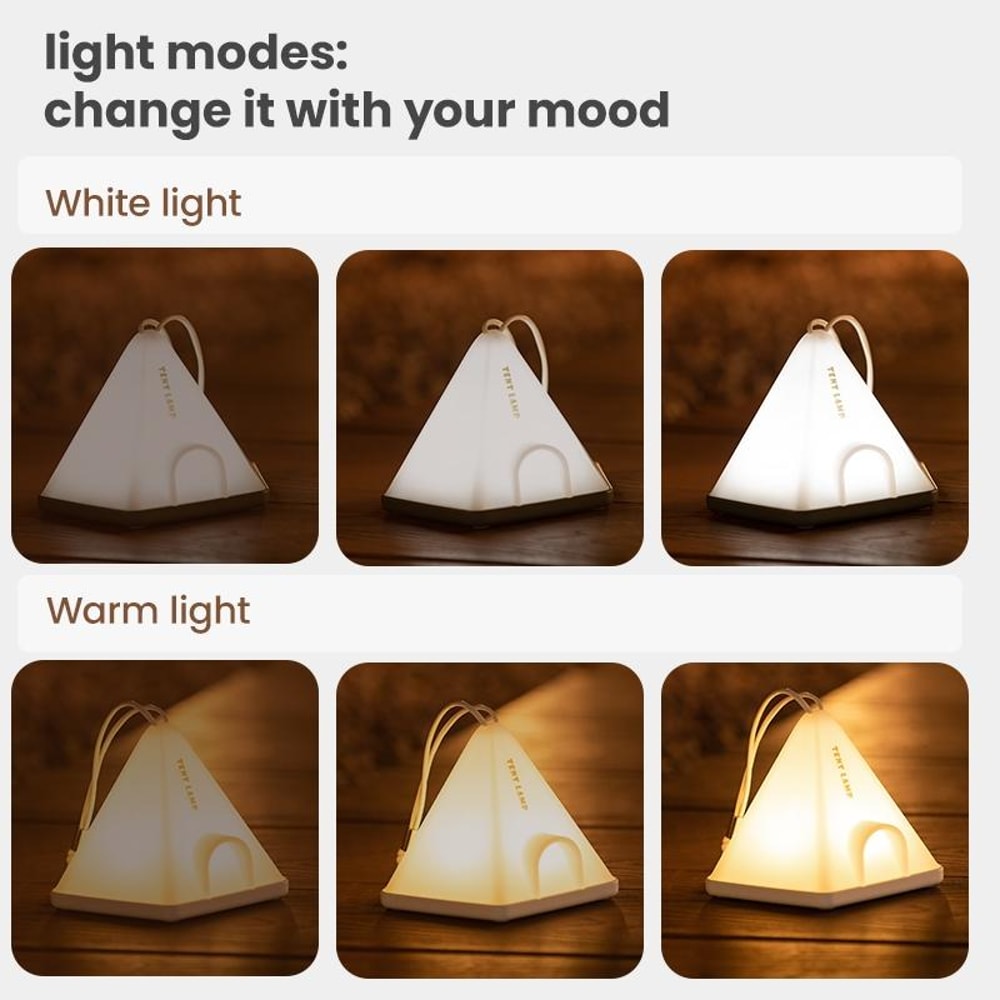 Rechargeable Camping Night Light With Timer Adjustable Warm Ambient Lighting 4