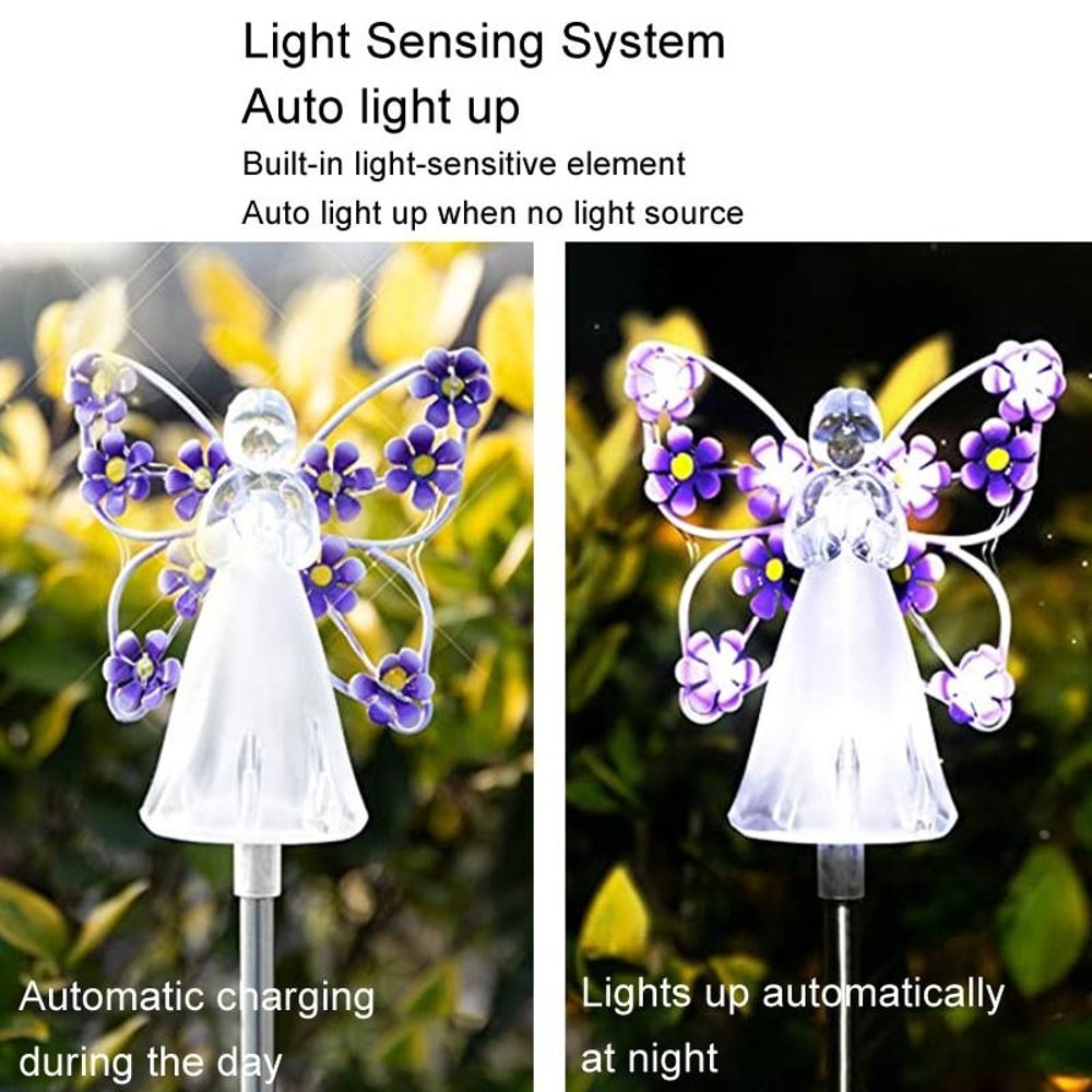Solar Angel Garden Stake Light Waterproof Outdoor Patio Decor Lamp 5