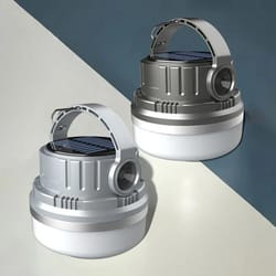 solar camping lantern with portable power bank vintage led tent light