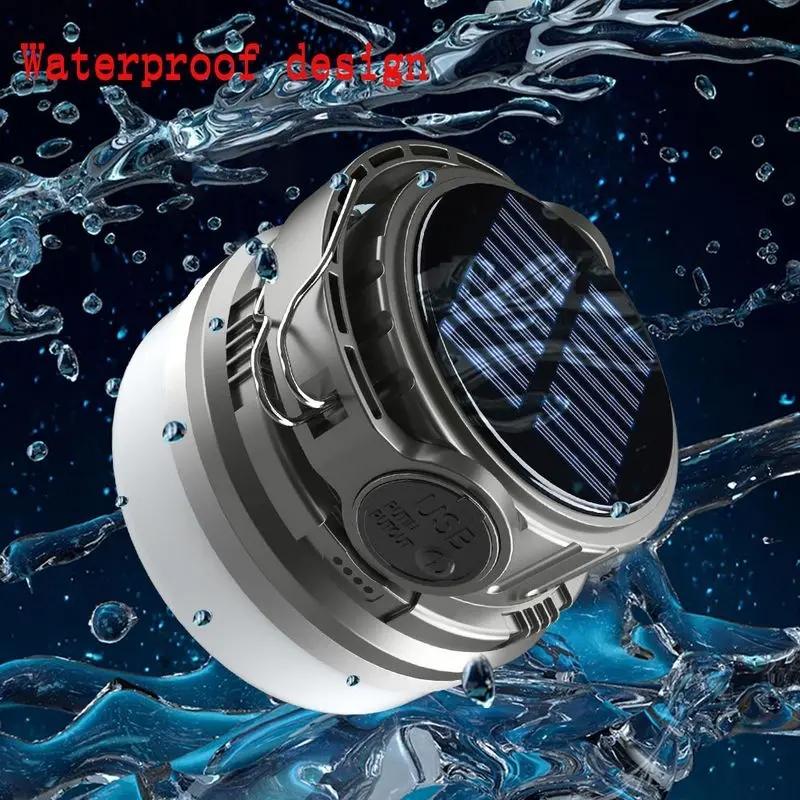 Solar Camping Lantern With Portable Power Bank Vintage LED Tent Light 5