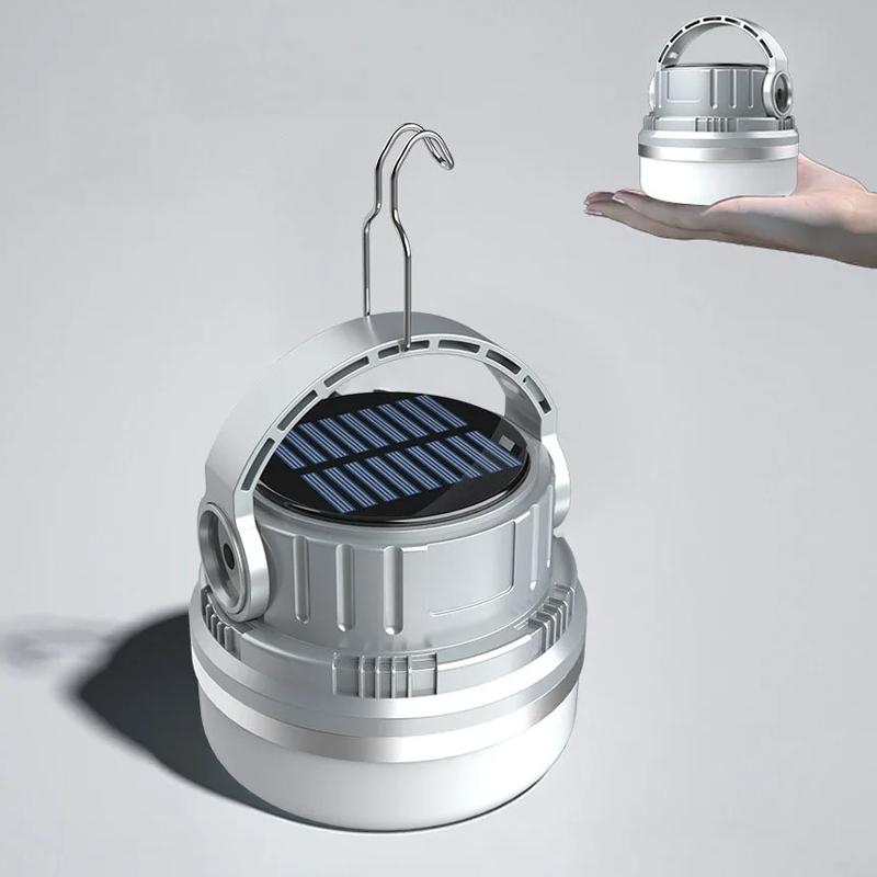 Solar Camping Lantern with Portable Power Bank Vintage LED Tent Light