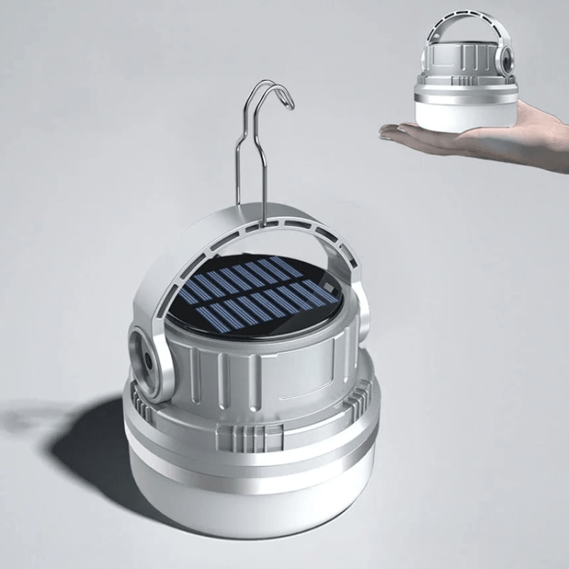 Solar Camping Lantern With Portable Power Bank Vintage LED Tent Light 12