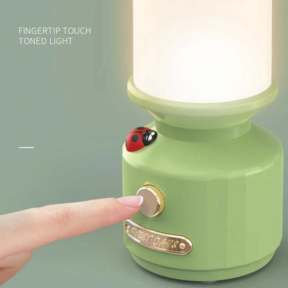 Rechargeable LED Bedside Lamp With Touch Dimming Portable Camping Ambient Light 6