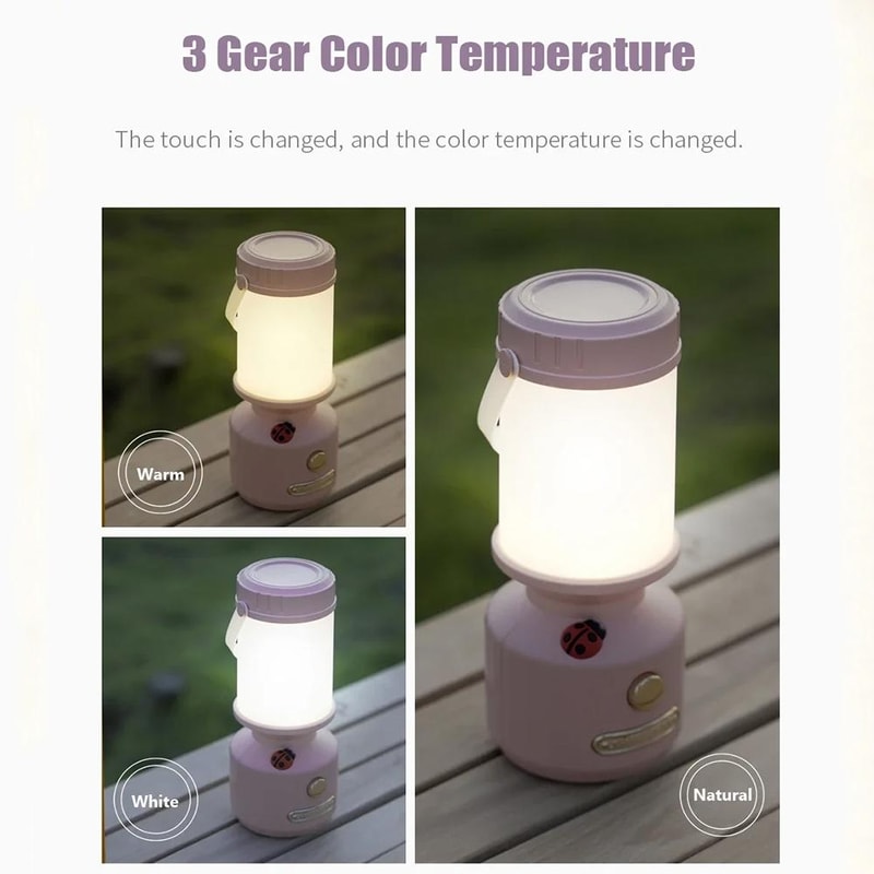 Rechargeable LED Bedside Lamp With Touch Dimming Portable Camping Ambient Light 9