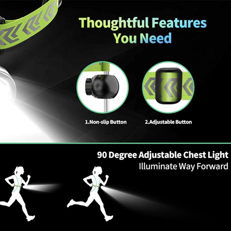 LED Running Safety Vest With USB Rechargeable Front Rear Lights 6