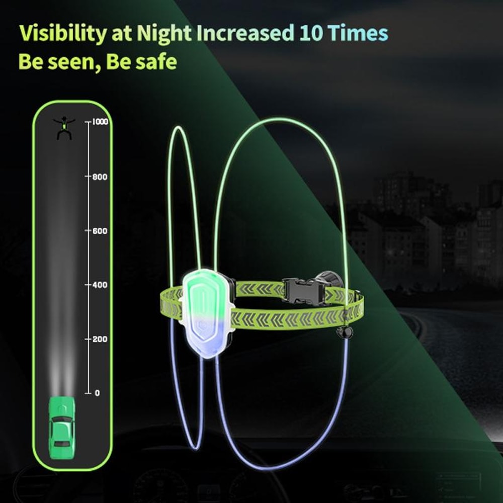 LED Running Safety Vest With USB Rechargeable Front Rear Lights 7