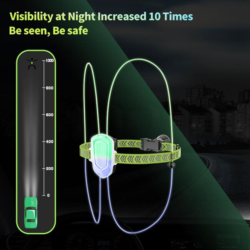 LED Running Safety Vest With USB Rechargeable Front Rear Lights 7