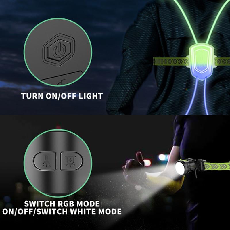 LED Running Safety Vest With USB Rechargeable Front Rear Lights 5
