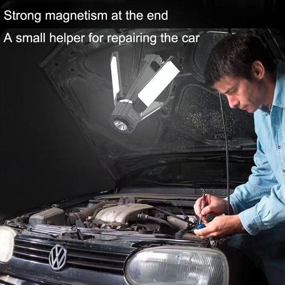 Rechargeable Camping Light With Magnetic Base Foldable Hook Portable LED Work Lamp 10