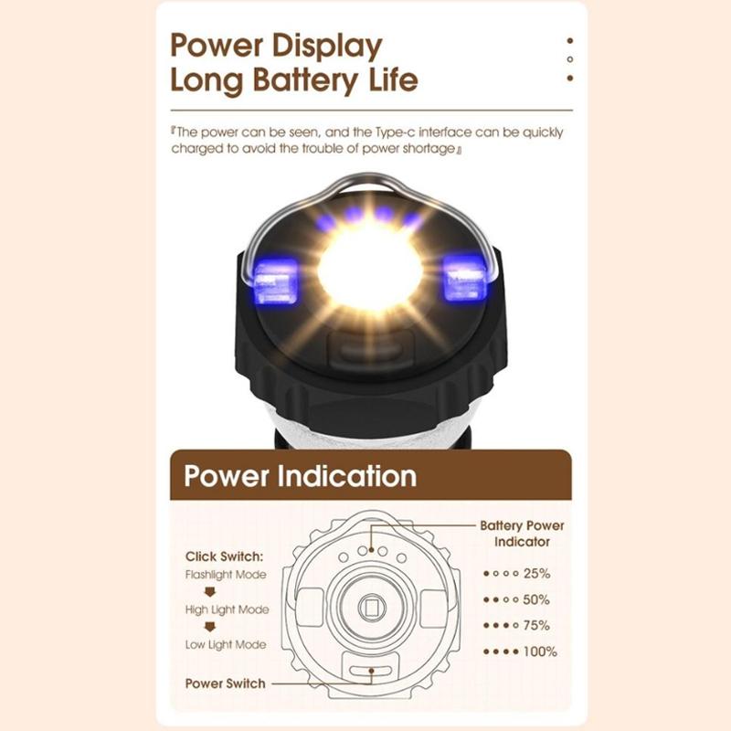 Camping Lantern Portable Magnetic LED Emergency Light 6