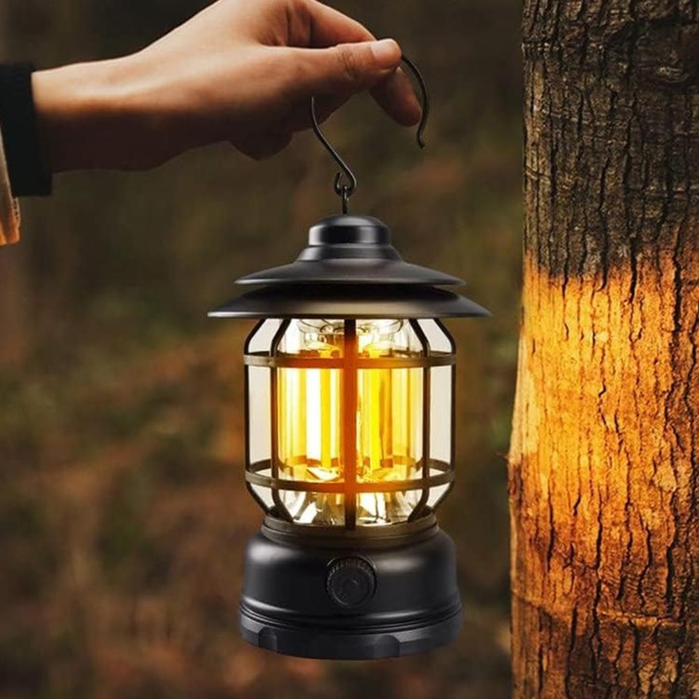VintageGlow Camping Lantern USB Rechargeable Retro Emergency Light 1