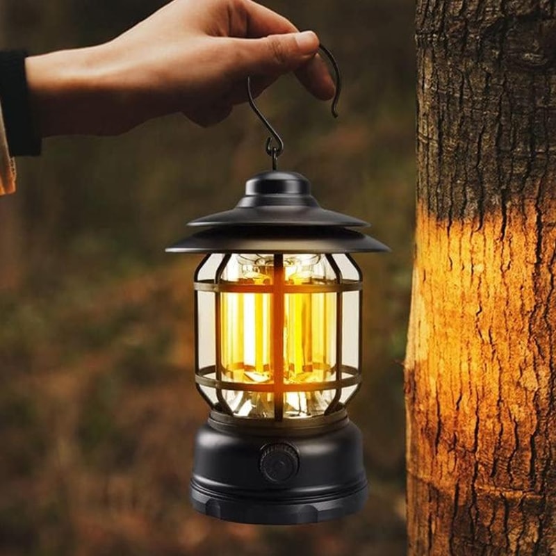 VintageGlow Camping Lantern USB Rechargeable Retro Emergency Light 1