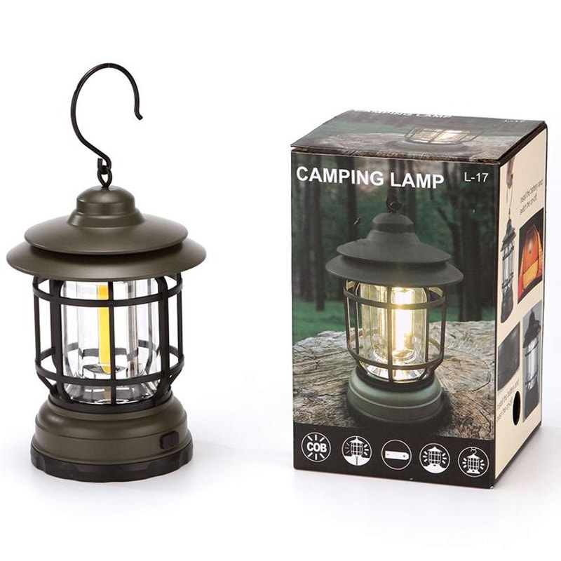 VintageGlow Camping Lantern USB Rechargeable Retro Emergency Light 8