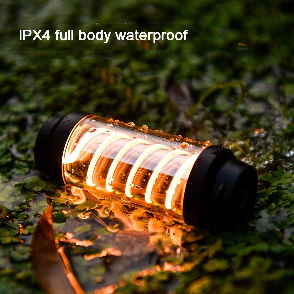 Portable Camping Lantern USB Rechargeable Waterproof Tent Light With Candle Glow Flashlight Modes 5
