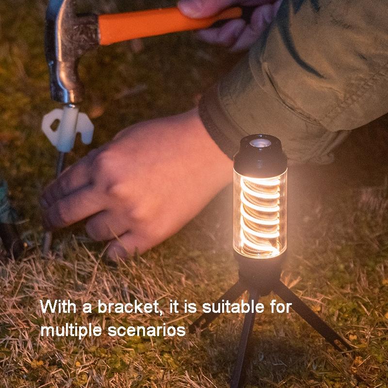 Portable Camping Lantern USB Rechargeable Waterproof Tent Light With Candle Glow Flashlight Modes 7