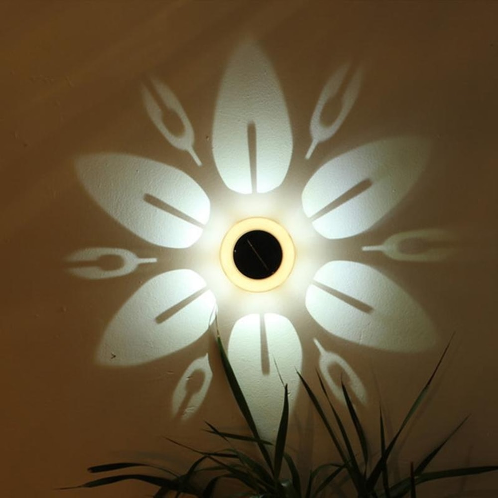 Solar Flower Pattern Wall Light For Garden Patio And Outdoor Landscape Decor 6